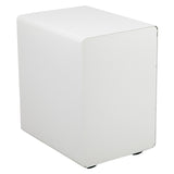 Ergonomic 3-Drawer Mobile Locking Filing Cabinet with Anti-Tilt Mechanism & Letter/Legal Drawer, White with Red Faceplate