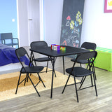 5 Piece Black Folding Card Table and Chair Set by Office Chairs PLUS