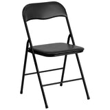 5 Piece Black Folding Card Table and Chair Set