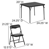 Kids Black 3 Piece Folding Table and Chair Set