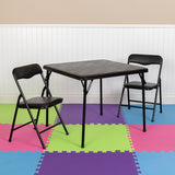 Kids Black 3 Piece Folding Table and Chair Set by Office Chairs PLUS