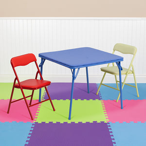 Kids Colorful 3 Piece Folding Table and Chair Set by Office Chairs PLUS