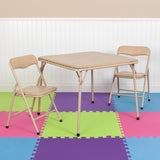 Kids Tan 3 Piece Folding Table and Chair Set by Office Chairs PLUS