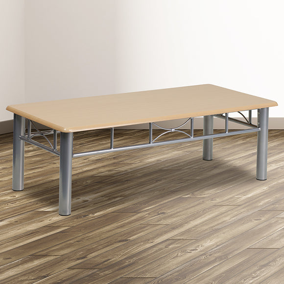 Natural Laminate Coffee Table with Silver Steel Frame by Office Chairs PLUS