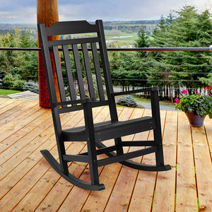 Winston All-Weather Poly Resin Rocking Chair in Black by Office Chairs PLUS
