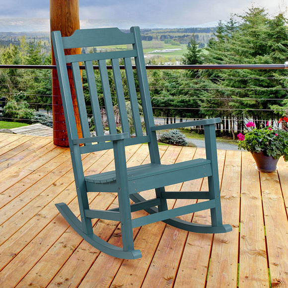 Winston All-Weather Poly Resin Rocking Chair in Teal by Office Chairs PLUS
