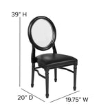HERCULES Series 900 lb. Capacity King Louis Chair with Transparent Back, Black Vinyl Seat and Black Frame 