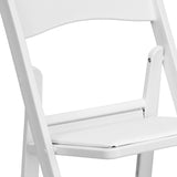 Hercules™ Folding Chair - White Resin – 1000LB Weight Capacity - Comfortable Event Chair - Light Weight Folding Chair