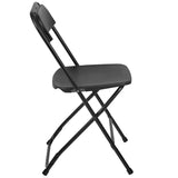 Hercules™ Series Plastic Folding Chair - Black - 650LB Weight Capacity Comfortable Event Chair - Lightweight Folding Chair