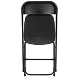 Hercules™ Series Plastic Folding Chair - Black - 650LB Weight Capacity Comfortable Event Chair - Lightweight Folding Chair