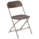 Hercules™ Series Plastic Folding Chair - - Brown - 650LB Weight Capacity Comfortable Event Chair - Lightweight Folding Chair