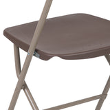 Hercules™ Series Plastic Folding Chair - - Brown - 650LB Weight Capacity Comfortable Event Chair - Lightweight Folding Chair