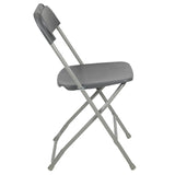 Hercules™ Series Plastic Folding Chair - Grey - 650LB Weight Capacity Comfortable Event Chair - Lightweight Folding Chair