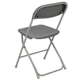 Hercules™ Series Plastic Folding Chair - Grey - 650LB Weight Capacity Comfortable Event Chair - Lightweight Folding Chair