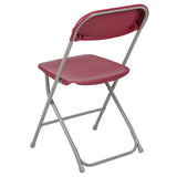 Hercules™ Series Plastic Folding Chair - Red - 650LB Weight Capacity Comfortable Event Chair - Lightweight Folding Chair