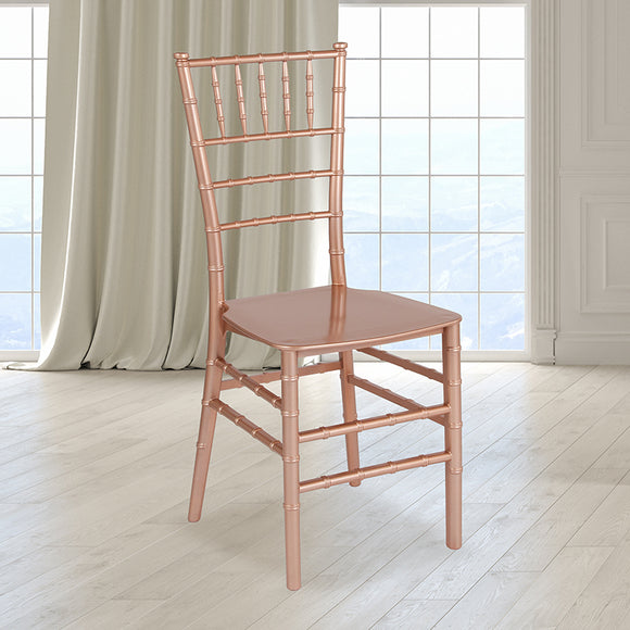 HERCULES Series Rose Gold Resin Stacking Chiavari Chair by Office Chairs PLUS