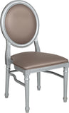HERCULES Series 900 lb. Capacity King Louis Chair with Taupe Vinyl Back and Seat and Silver Frame 