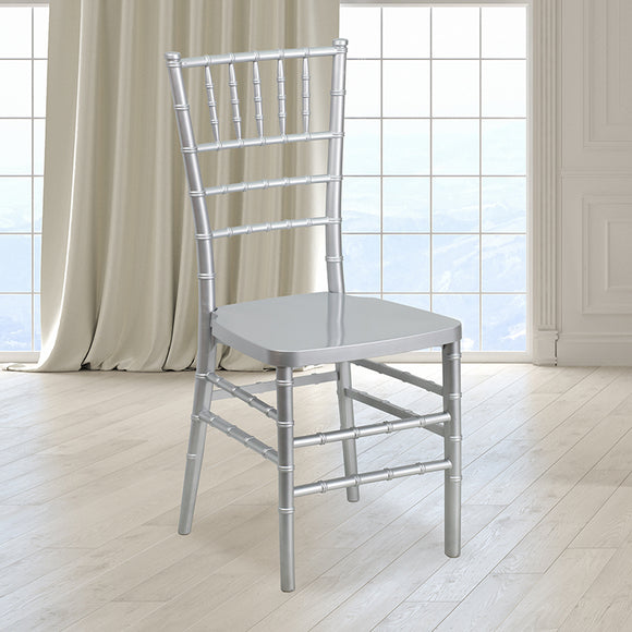 HERCULES PREMIUM Series Silver Resin Stacking Chiavari Chair by Office Chairs PLUS
