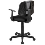 Flash Fundamentals Mid-Back Black Mesh Swivel Task Office Chair with Pivot Back and Arms, BIFMA Certified