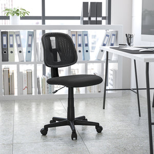 Flash Fundamentals Mid-Back Black Mesh Swivel Task Office Chair with Pivot Back, BIFMA Certified by Office Chairs PLUS