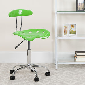 Vibrant Apple Green and Chrome Swivel Task Office Chair with Tractor Seat by Office Chairs PLUS