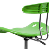 Vibrant Apple Green and Chrome Swivel Task Office Chair with Tractor Seat