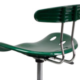 Vibrant Green and Chrome Swivel Task Office Chair with Tractor Seat