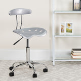 Vibrant Silver and Chrome Swivel Task Office Chair with Tractor Seat by Office Chairs PLUS