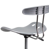 Vibrant Silver and Chrome Swivel Task Office Chair with Tractor Seat