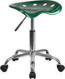 Vibrant Green Tractor Seat and Chrome Stool