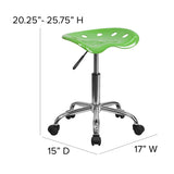 Vibrant Spicy Lime Tractor Seat and Chrome Stool