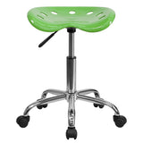 Vibrant Spicy Lime Tractor Seat and Chrome Stool