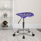 Vibrant Violet Tractor Seat and Chrome Stool by Office Chairs PLUS