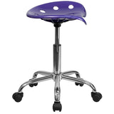 Vibrant Violet Tractor Seat and Chrome Stool