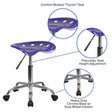 Vibrant Violet Tractor Seat and Chrome Stool