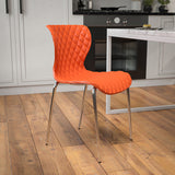 Lowell Contemporary Design Orange Plastic Stack Chair by Office Chairs PLUS