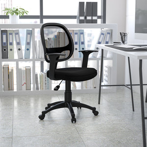 Mid-Back Black Mesh Swivel Ergonomic Task Office Chair with T-Arms - Desk Chair, BIFMA Certified by Office Chairs PLUS