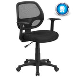 Mid-Back Black Mesh Swivel Ergonomic Task Office Chair with T-Arms - Desk Chair, BIFMA Certified