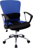 Mid-Back Blue Mesh Swivel Task Office Chair with Adjustable Lumbar Support and Arms by Office Chairs PLUS