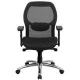 Mid-Back Black Super Mesh Executive Swivel Office Chair with Knee Tilt Control and Adjustable Lumbar & Arms