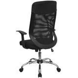High Back Black Mesh Executive Swivel Office Chair with Arms