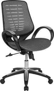 Newton Mid-Back Ergonomic Office Chair with Contemporary Mesh Design in Gray LF-X-11-GG