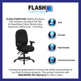 HERCULES Series 24/7 Intensive Use Big & Tall 350 lb. Rated Black Fabric Multifunction Ergonomic Office Chair - Foot Ring