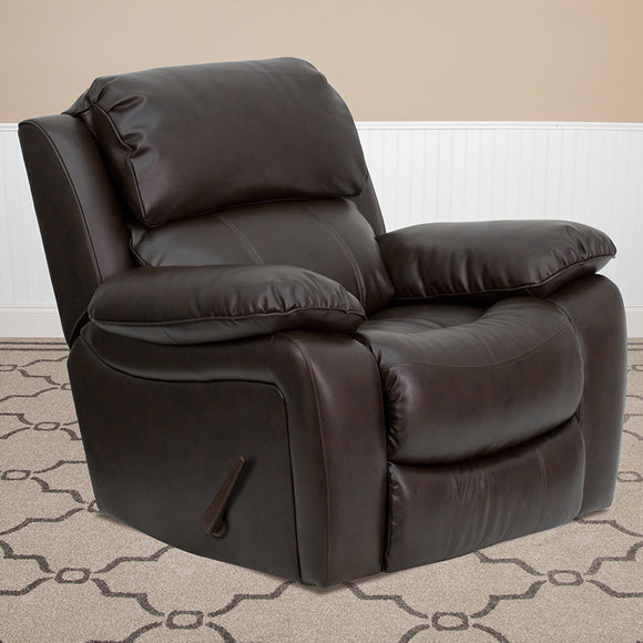 Brown LeatherSoft Rocker Recliner by Office Chairs PLUS