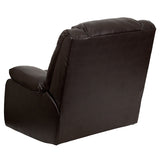 Plush Brown LeatherSoft Lever Rocker Recliner with Padded Arms