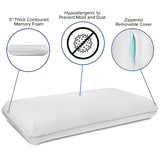 Capri Comfortable Sleep Memory Foam Gel Queen Pillow