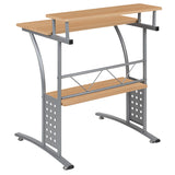 Clifton Maple Computer Desk with Top and Lower Storage Shelves