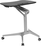 Mobile Sit-Down, Stand-Up Black Computer Ergonomic Desk with 28.25"W Top (Adjustable Range 29" - 41")