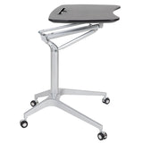 Mobile Sit-Down, Stand-Up Black Computer Ergonomic Desk with 28.25"W Top (Adjustable Range 29" - 41")