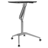 Mobile Sit-Down, Stand-Up Black Computer Ergonomic Desk with 28.25"W Top (Adjustable Range 29" - 41")